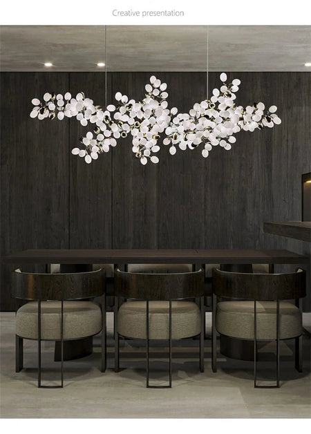 Luminaire Lustre design aérien en verre – Référence : Alvea3278- - Nexa Lights