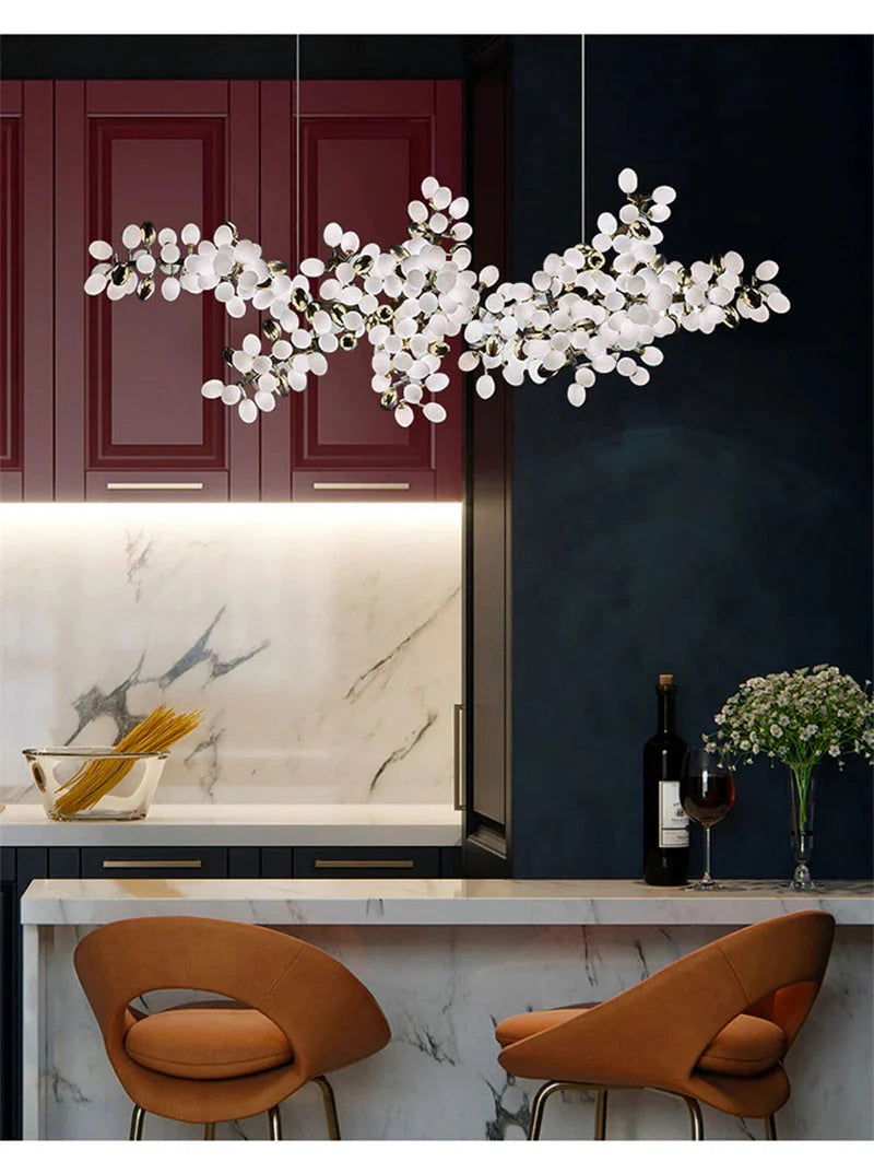 Luminaire Lustre design aérien en verre – Référence : Alvea3278- - Nexa Lights