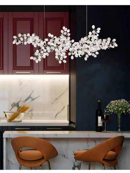 Luminaire Lustre design aérien en verre – Référence : Alvea3278- - Nexa Lights