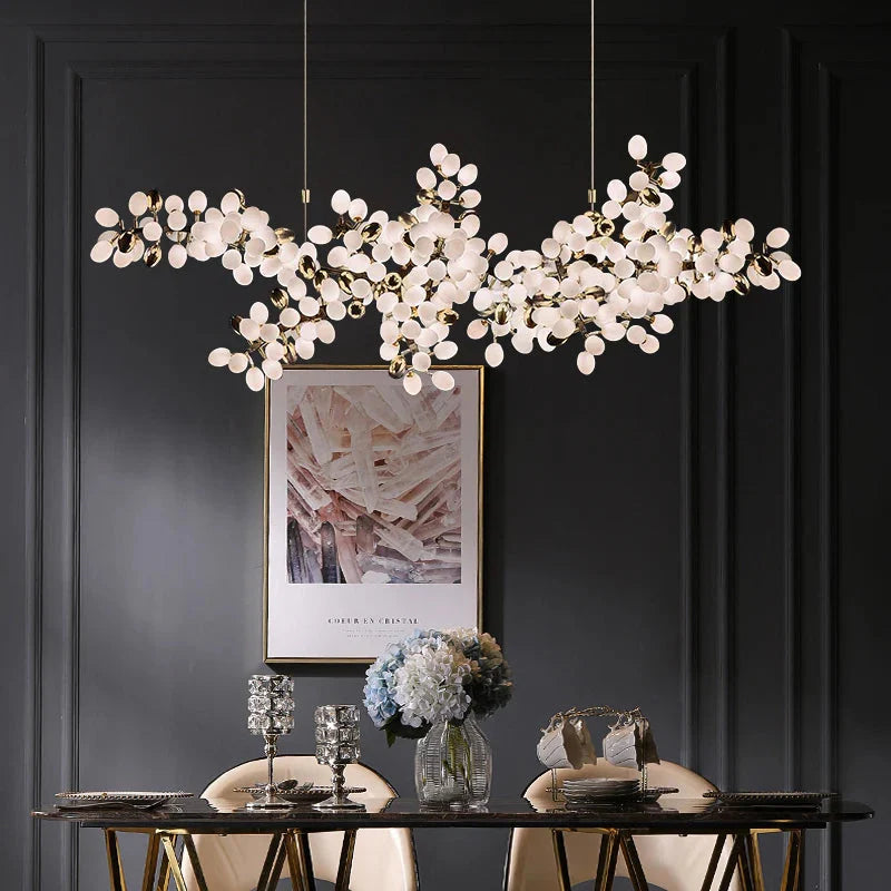 Luminaire Lustre design aérien en verre – Référence : Alvea3278- - Nexa Lights