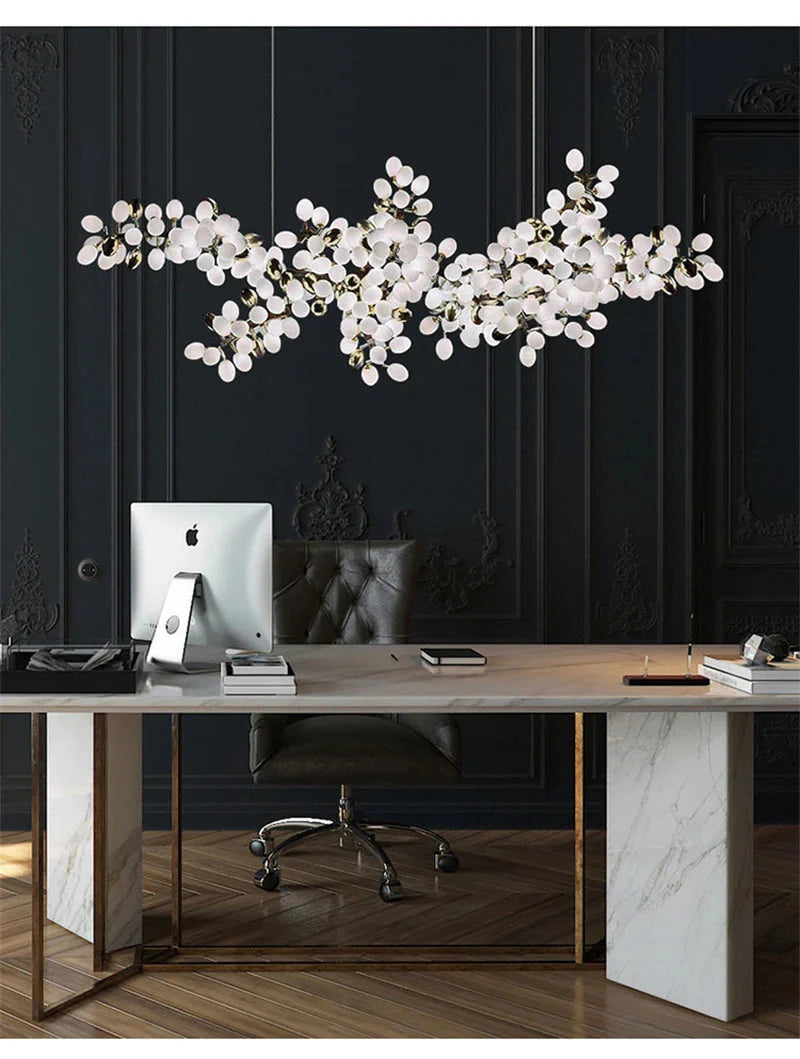 Luminaire Lustre design aérien en verre – Référence : Alvea3278- - Nexa Lights
