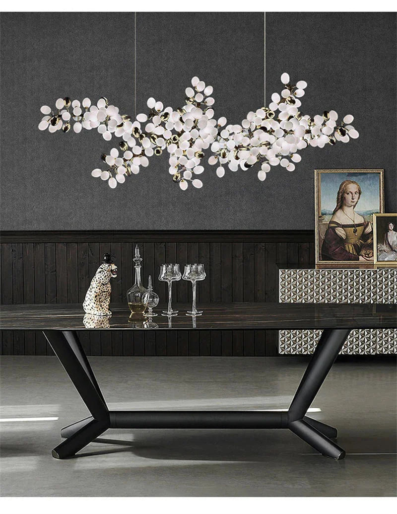 Luminaire Lustre design aérien en verre – Référence : Alvea3278- - Nexa Lights