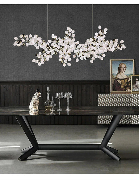 Luminaire Lustre design aérien en verre – Référence : Alvea3278- - Nexa Lights