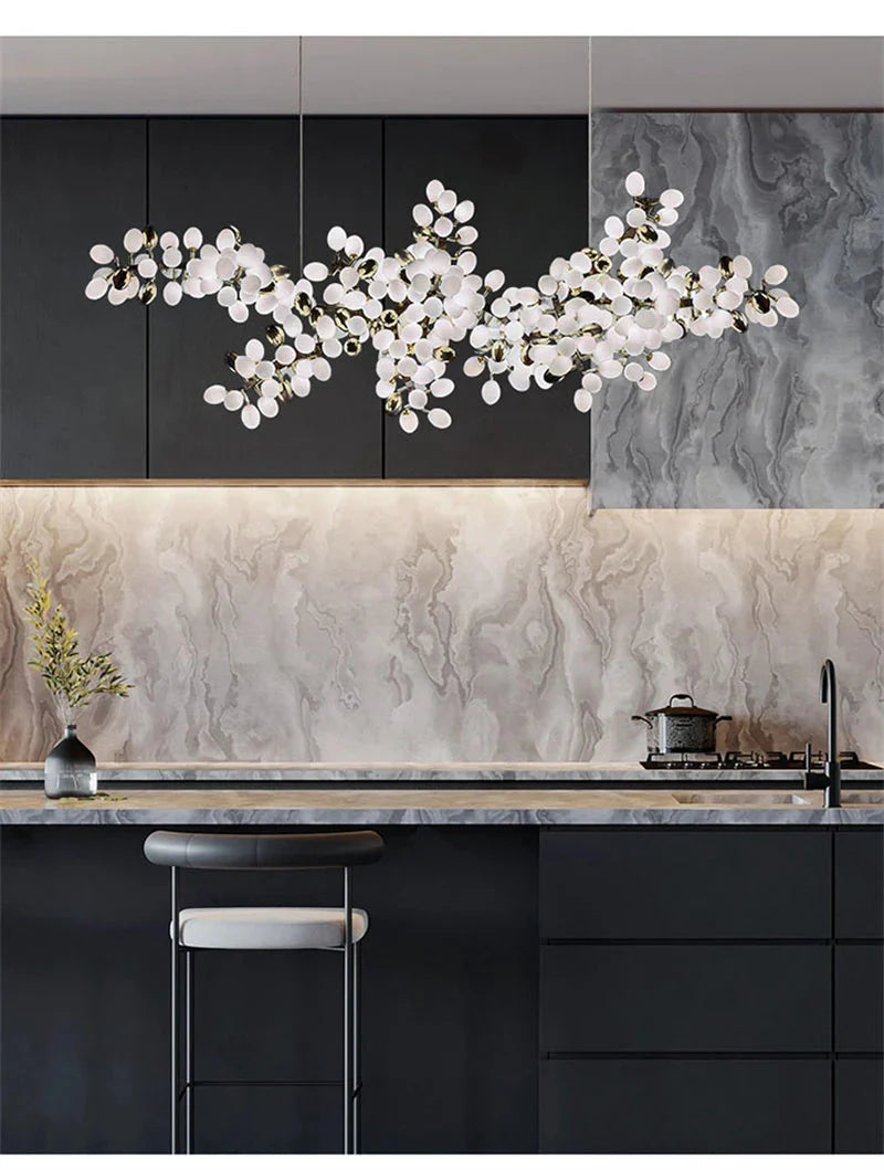 Luminaire Lustre design aérien en verre – Référence : Alvea3278- - Nexa Lights