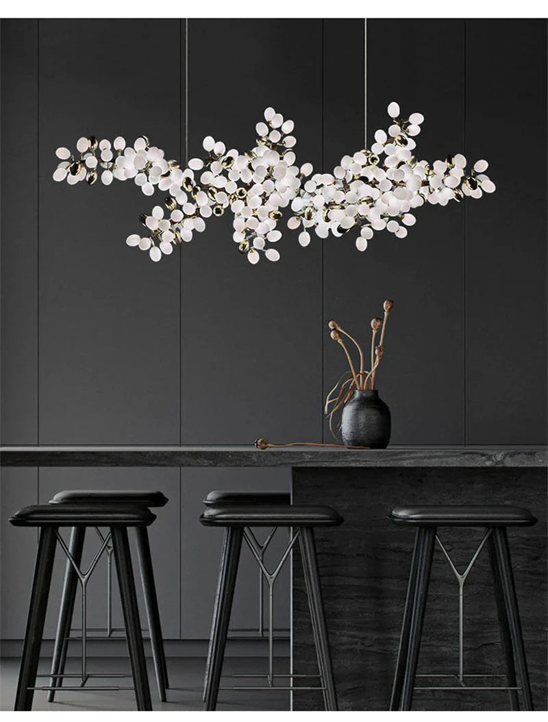 Luminaire Lustre design aérien en verre – Référence : Alvea3278- - Nexa Lights