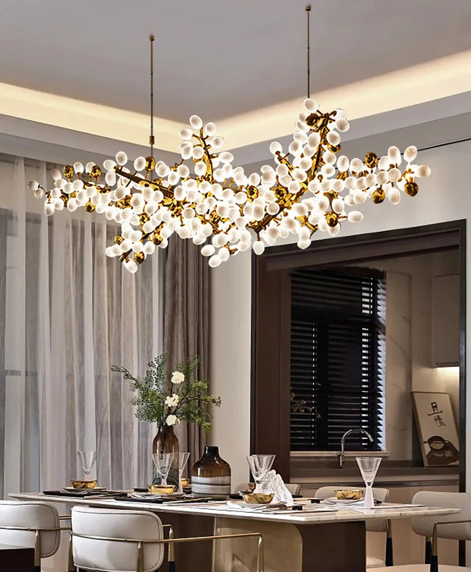 Luminaire Lustre design aérien en verre – Référence : Alvea3278- - Nexa Lights