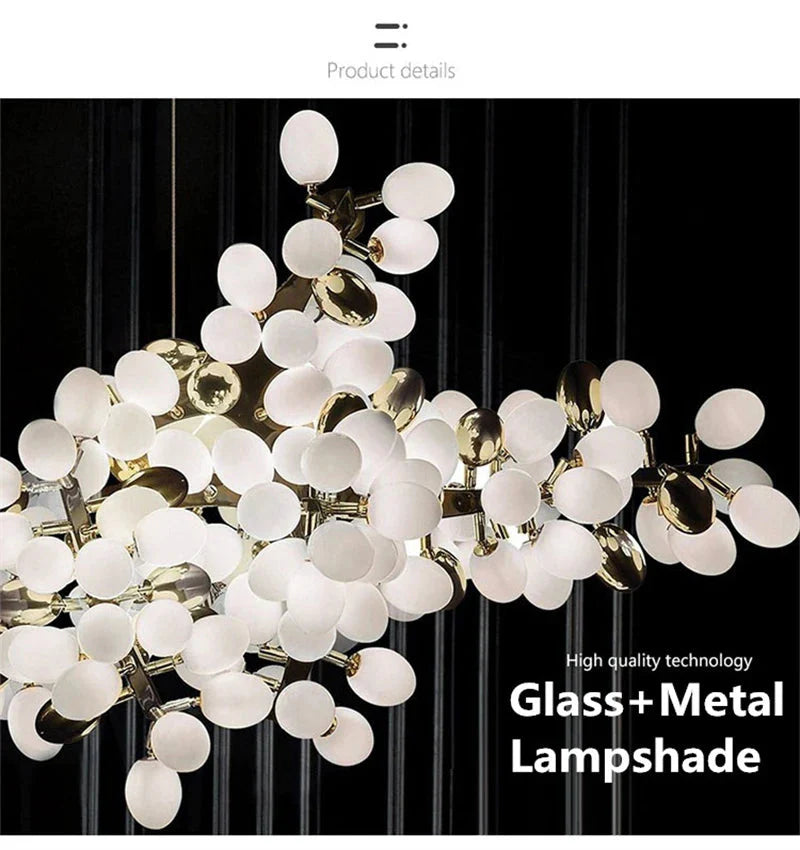 Luminaire Lustre design aérien en verre – Référence : Alvea3278- - Nexa Lights