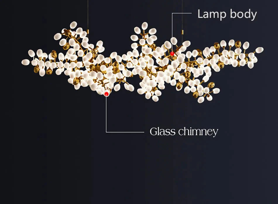 Luminaire Lustre design aérien en verre – Référence : Alvea3278- - Nexa Lights