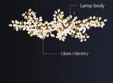 Luminaire Lustre design aérien en verre – Référence : Alvea3278- - Nexa Lights
