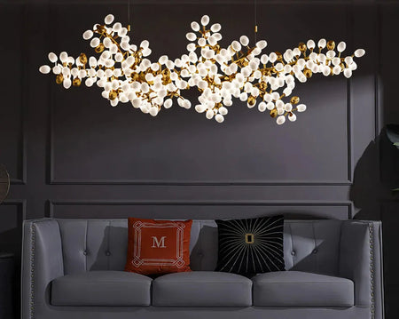 Luminaire Lustre design aérien en verre – Référence : Alvea3278- - Nexa Lights
