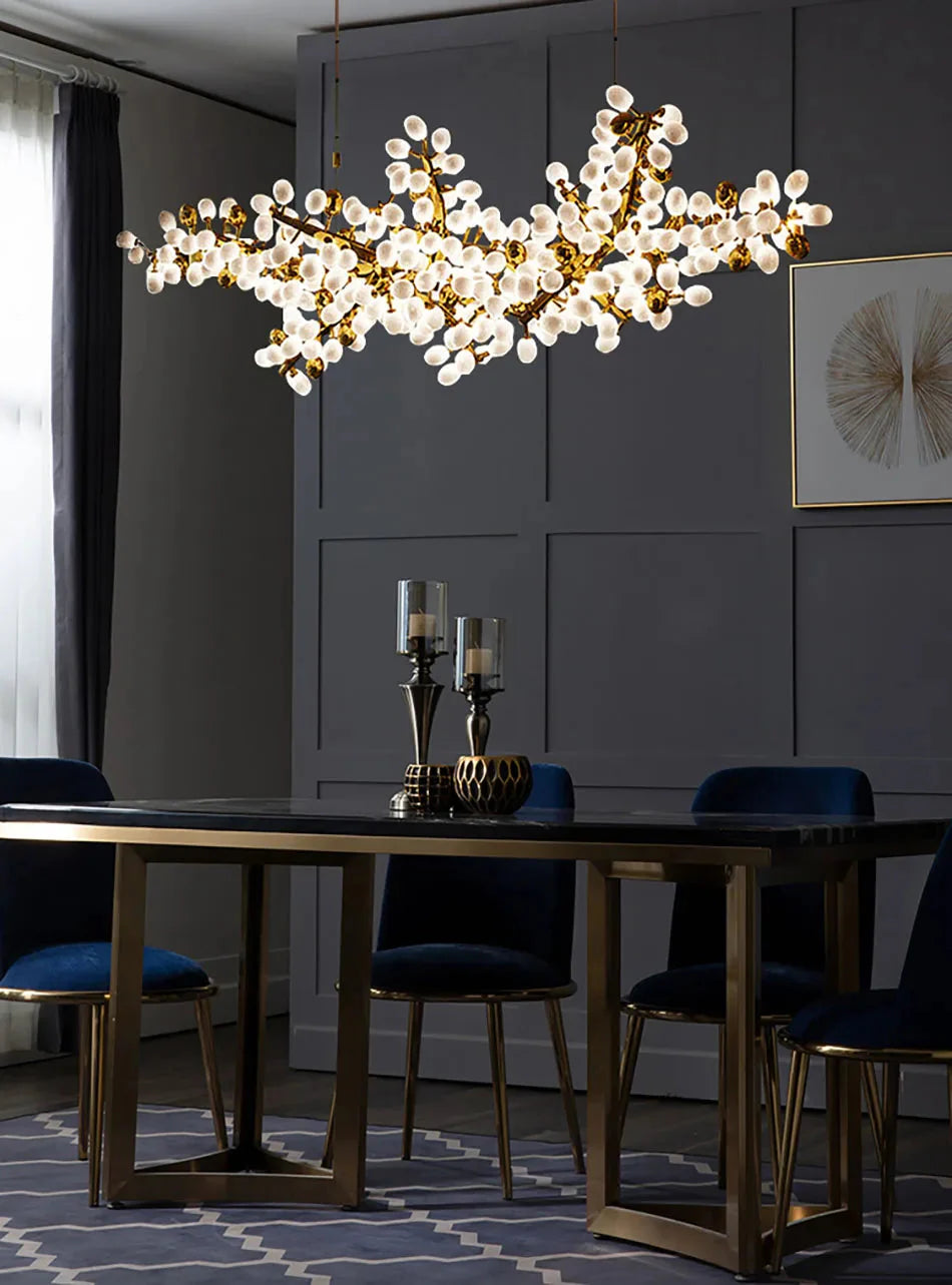 Luminaire Lustre design aérien en verre – Référence : Alvea3278- - Nexa Lights