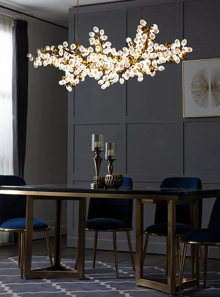 Luminaire Lustre design aérien en verre – Référence : Alvea3278- - Nexa Lights