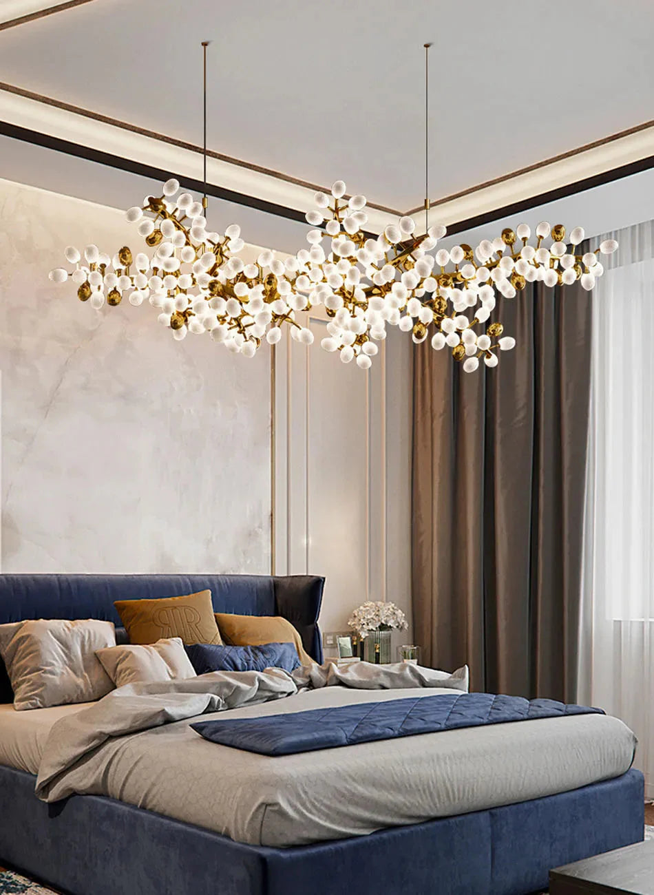 Luminaire Lustre design aérien en verre – Référence : Alvea3278- - Nexa Lights