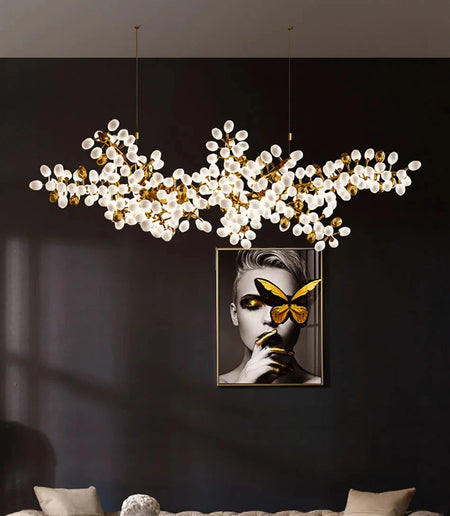 Luminaire Lustre design aérien en verre – Référence : Alvea3278- - Nexa Lights
