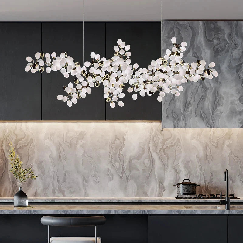 Luminaire Lustre design aérien en verre – Référence : Alvea3278- - Nexa Lights
