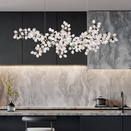 Luminaire Lustre design aérien en verre – Référence : Alvea3278- - Nexa Lights