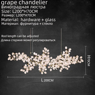 Luminaire Lustre design aérien en verre – Référence : Alvea3278- - Nexa Lights