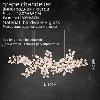 Luminaire Lustre design aérien en verre – Référence : Alvea3278- - Nexa Lights