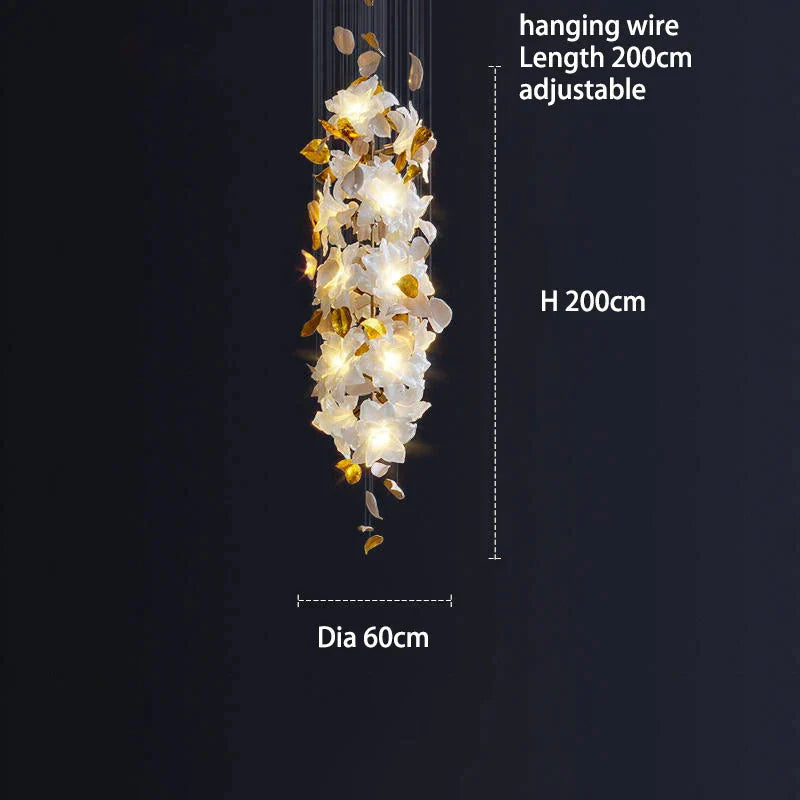Luminaire Lustre design aérien en verre – Référence : Elowen5983- - Nexa Lights