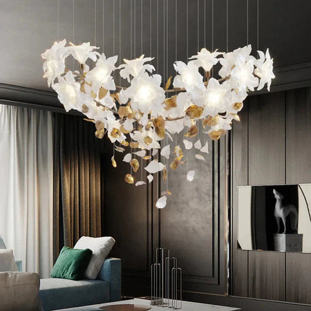 Luminaire Lustre design aérien en verre – Référence : Elowen5983- - Nexa Lights