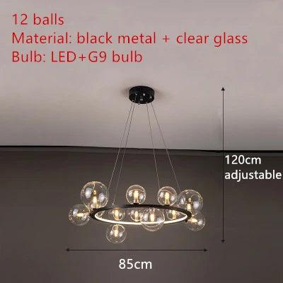 Luminaire Lustre design aérien en verre – Référence : Elowen8372- - Nexa Lights