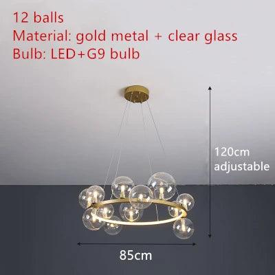Luminaire Lustre design aérien en verre – Référence : Elowen8372- - Nexa Lights