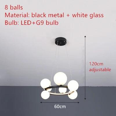 Luminaire Lustre design aérien en verre – Référence : Elowen8372- - Nexa Lights