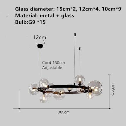 Luminaire Lustre design aérien en verre – Référence : Elowen8372- - Nexa Lights