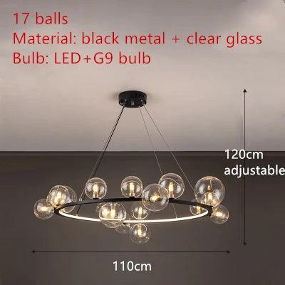 Luminaire Lustre design aérien en verre – Référence : Elowen8372- - Nexa Lights