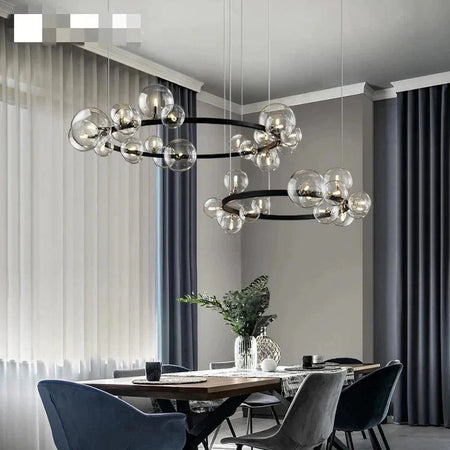 Luminaire Lustre design aérien en verre – Référence : Elowen8372- - Nexa Lights