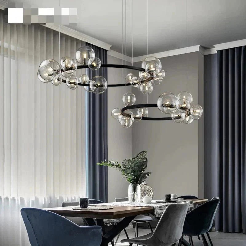 Luminaire Lustre design aérien en verre – Référence : Elowen8372- - Nexa Lights