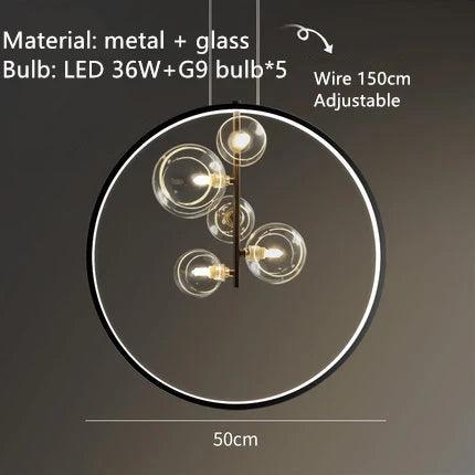 Luminaire Lustre design aérien en verre – Référence : Elowen8372- - Nexa Lights