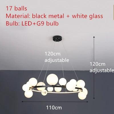 Luminaire Lustre design aérien en verre – Référence : Elowen8372- - Nexa Lights