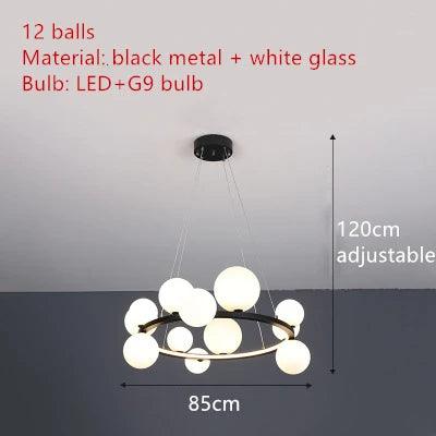 Luminaire Lustre design aérien en verre – Référence : Elowen8372- - Nexa Lights