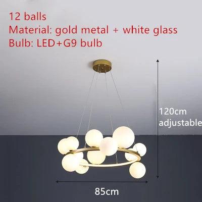 Luminaire Lustre design aérien en verre – Référence : Elowen8372- - Nexa Lights