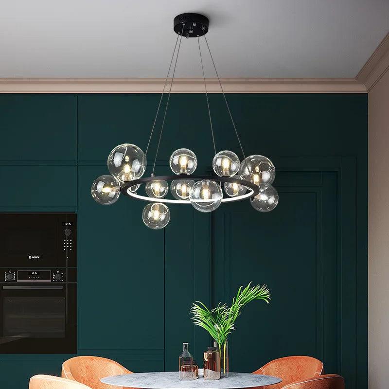 Luminaire Lustre design aérien en verre – Référence : Elowen8372- - Nexa Lights