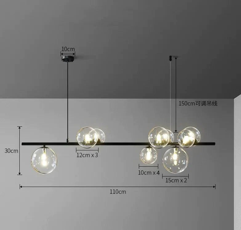 Luminaire Lustre design aérien en verre – Référence : Elowen8372- - Nexa Lights