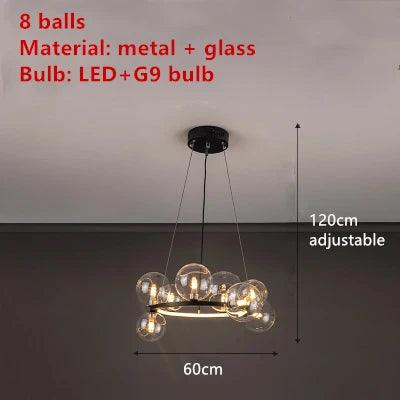 Luminaire Lustre design aérien en verre – Référence : Elowen8372- - Nexa Lights