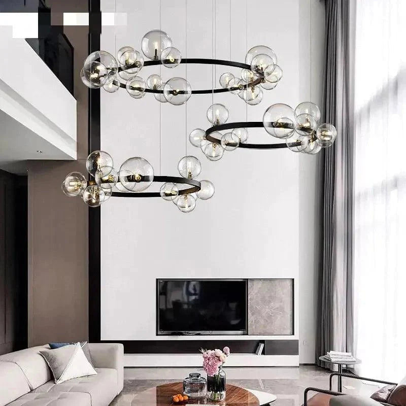 Luminaire Lustre design aérien en verre – Référence : Elowen8372- - Nexa Lights