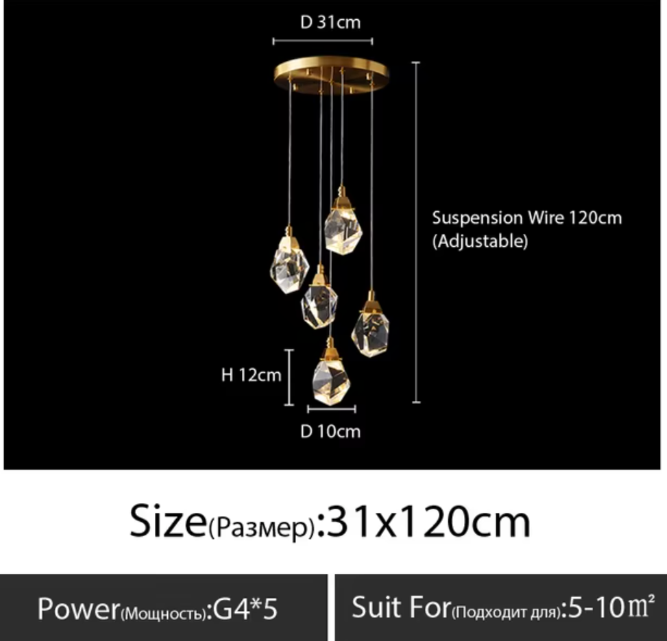 Luminaire Lustre design aérien en verre – Référence : Melian3845- - Nexa Lights