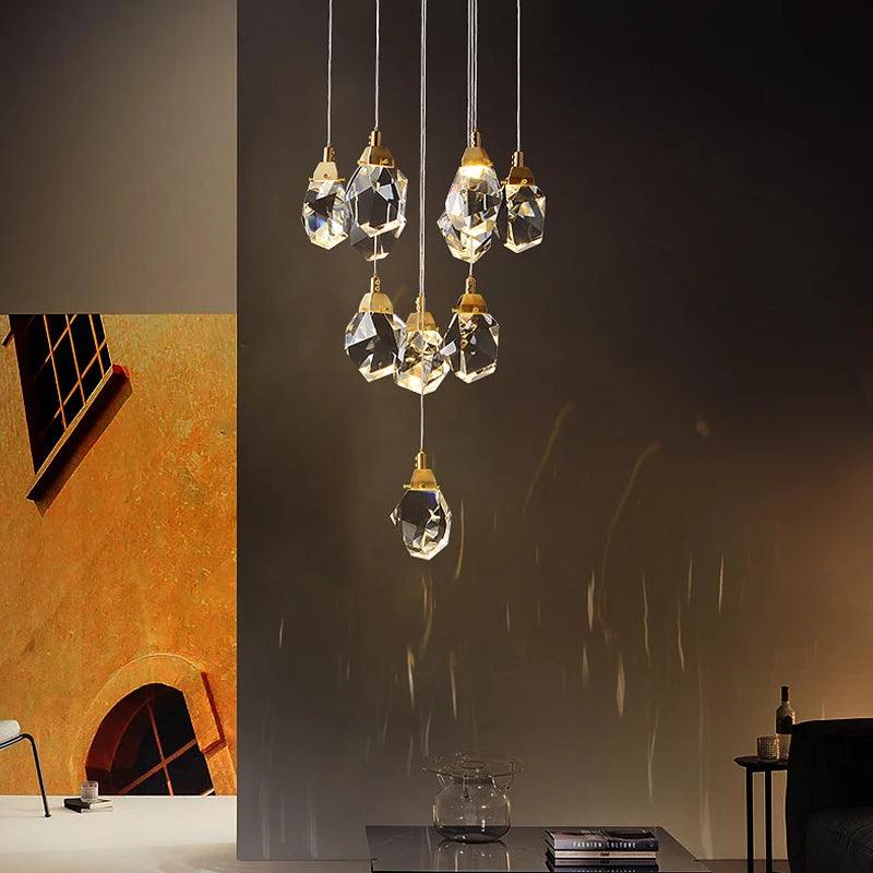 Luminaire Lustre design aérien en verre – Référence : Melian3845- - Nexa Lights