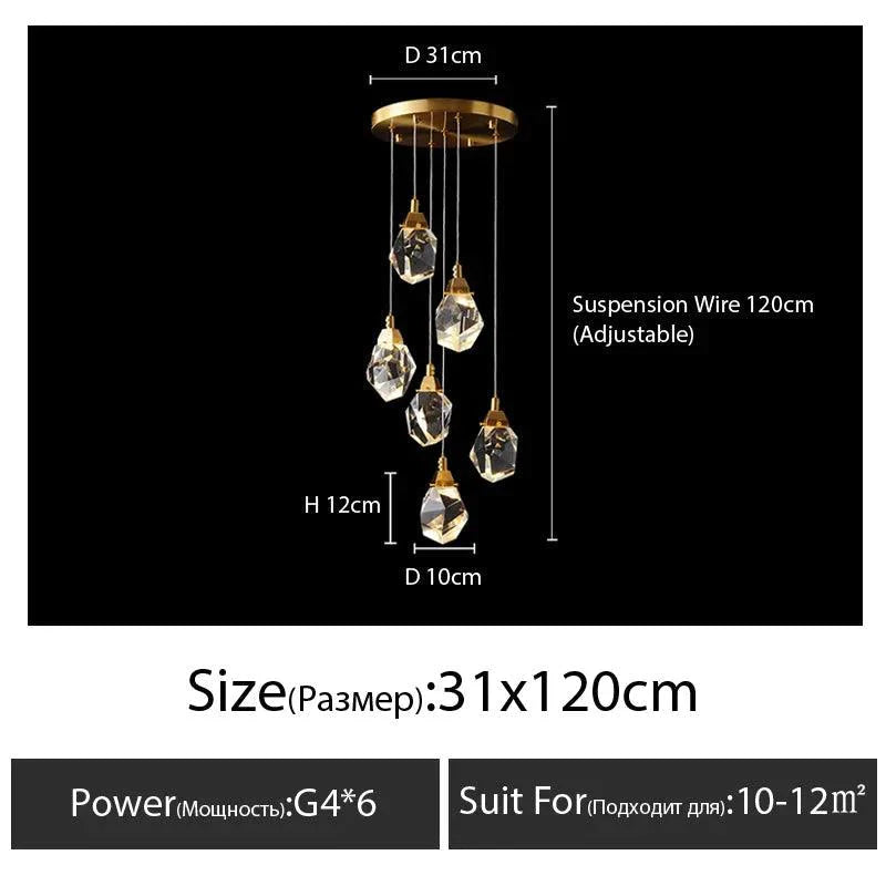 Luminaire Lustre design aérien en verre – Référence : Melian3845- - Nexa Lights