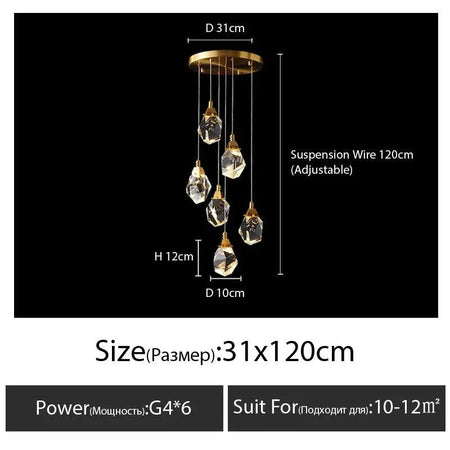 Luminaire Lustre design aérien en verre – Référence : Melian3845- - Nexa Lights