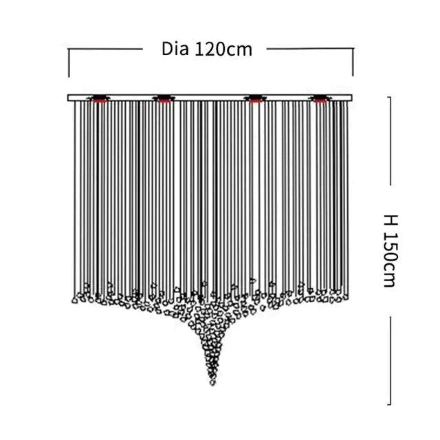 Luminaire Lustre design contemporain en acier inoxydable – Référence : Zélie8471- - Nexa Lights