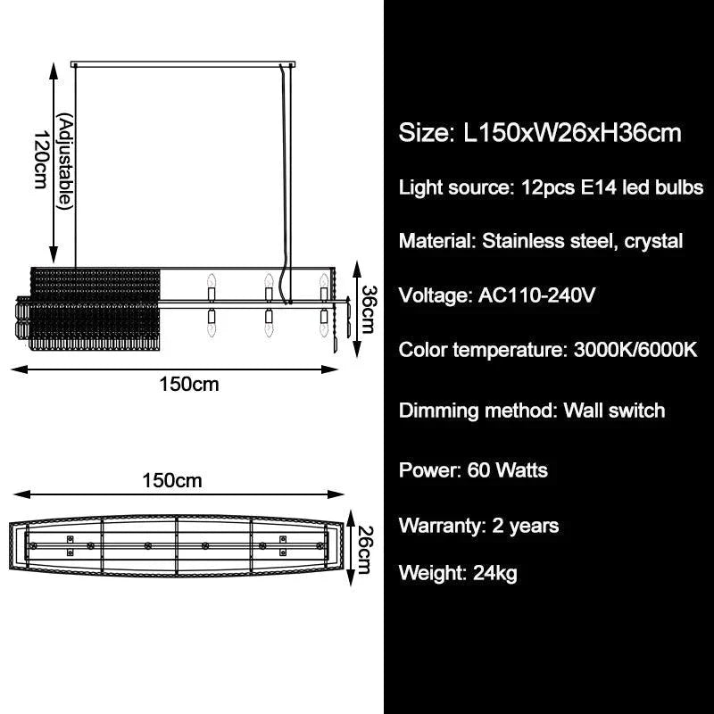 Luminaire Lustre design contemporain en cristal – Référence : Ancelin8374- - Nexa Lights