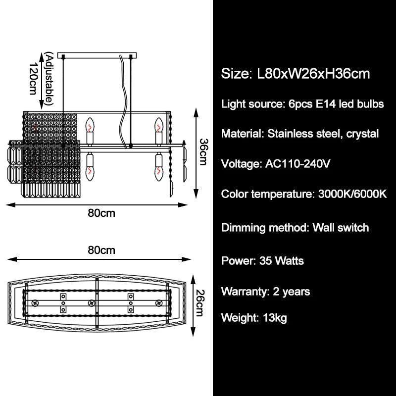Luminaire Lustre design contemporain en cristal – Référence : Ancelin8374- - Nexa Lights