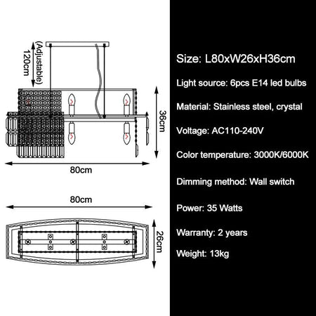 Luminaire Lustre design contemporain en cristal – Référence : Ancelin8374- - Nexa Lights