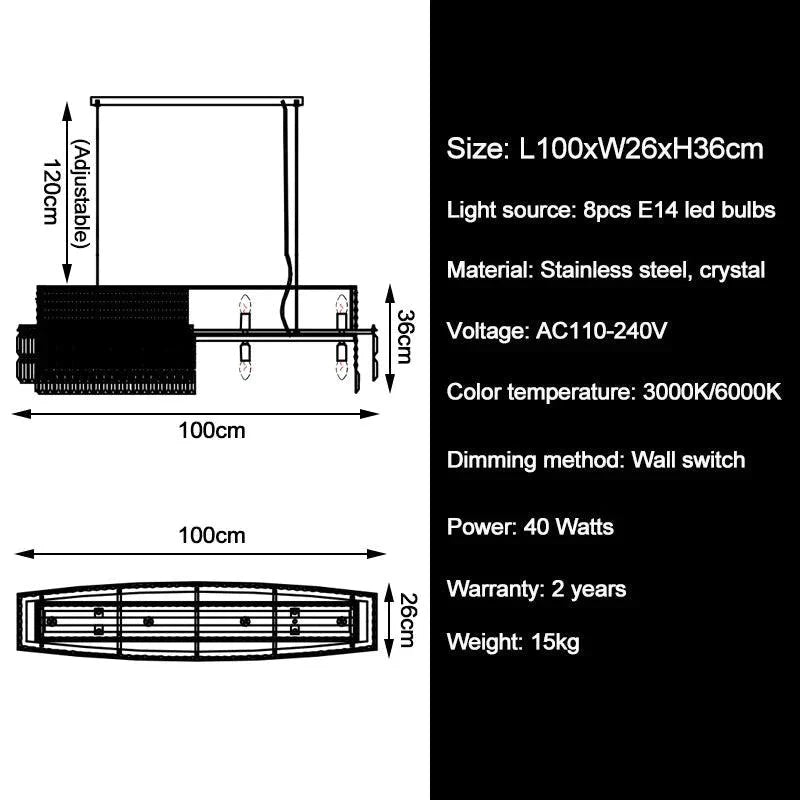 Luminaire Lustre design contemporain en cristal – Référence : Ancelin8374- - Nexa Lights