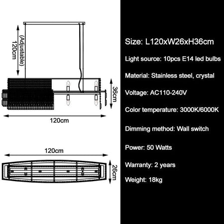 Luminaire Lustre design contemporain en cristal – Référence : Ancelin8374- - Nexa Lights