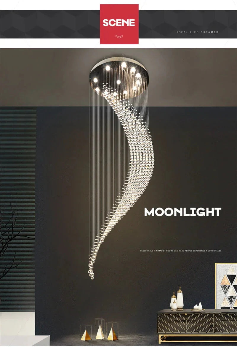 Luminaire Lustre design contemporain en cristal – Référence : Elowen7325- - Nexa Lights